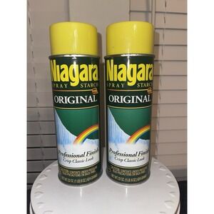 2 Vintage Niagara Original Spray Starch 22oz Aerosol Can - New Old Stock